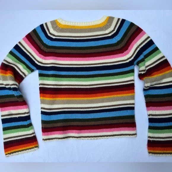 Tomfoolery Women's Colorful Striped Crew Neck Sweater with Matching Scarf - Picture 8 of 8